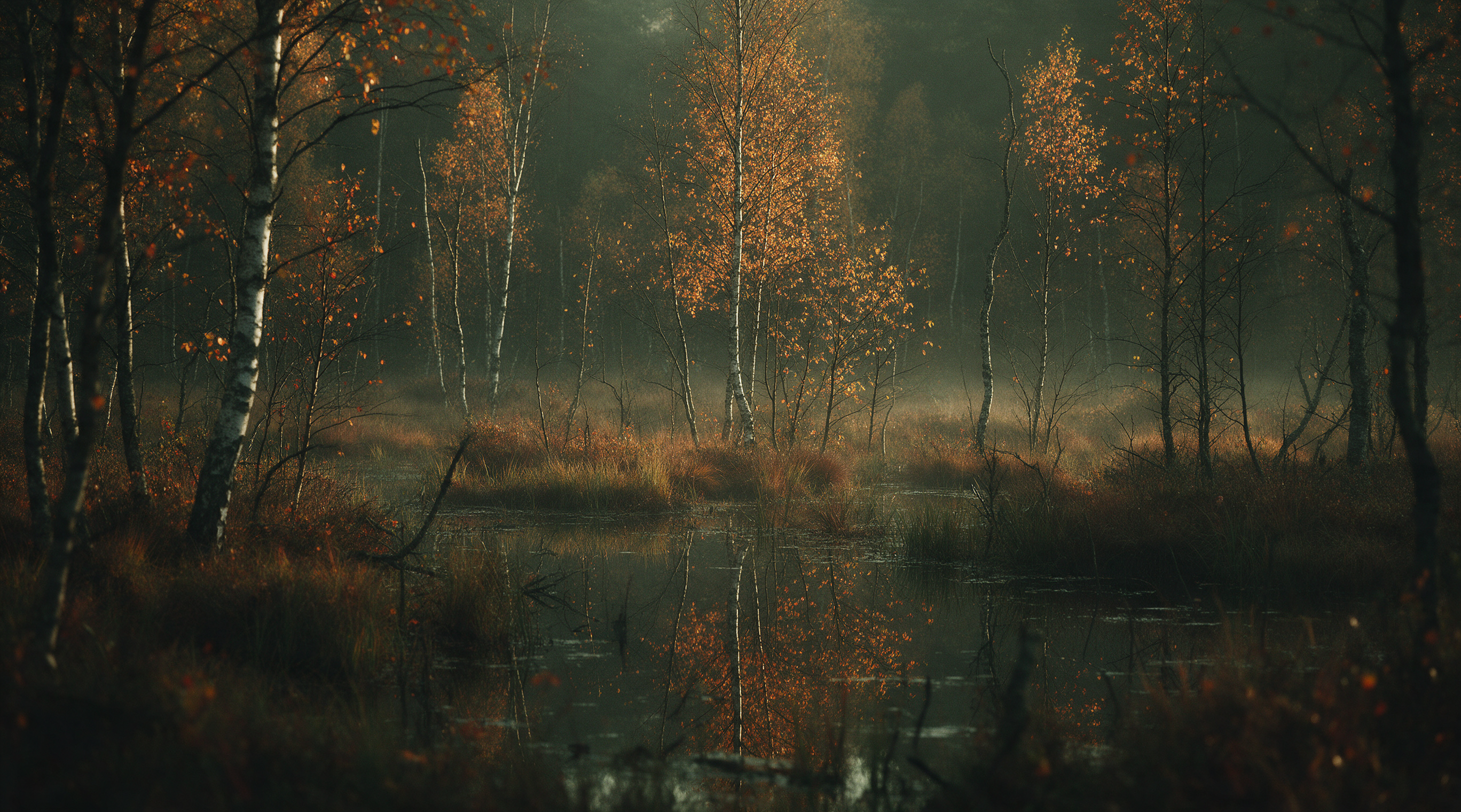 Revierlandschaft: Bruchwald im Herbst